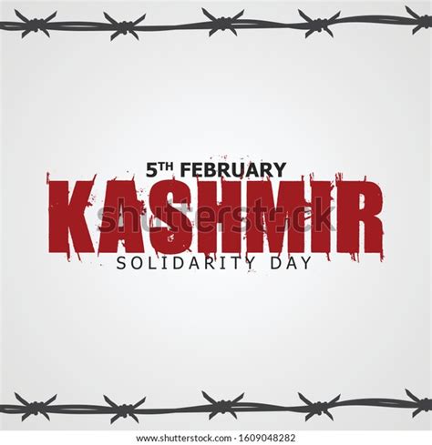 Kashmir Day 5th February Logo Stock Vector (Royalty Free) 1609048282