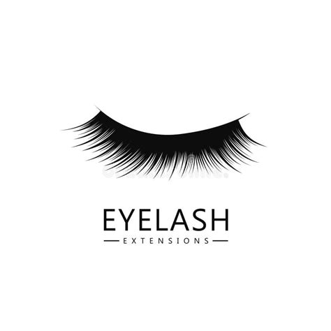 Eyelash Logo Template Eyelash Extension Concept Lush Black Lashes On