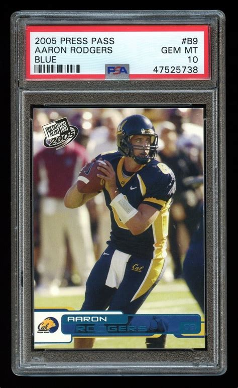 Press Pass Aaron Rodgers Blue Rookie Card Rc B Psa Gem Mint