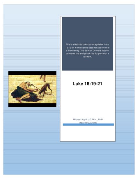 (PDF) Hebraic Analysis for Luke 16 19 31 with Sermon Connect