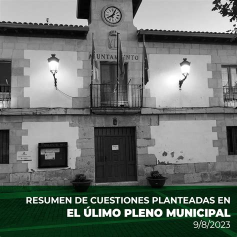 Respuestas En El Pleno Municipal Del De Agosto A Las Cuestiones