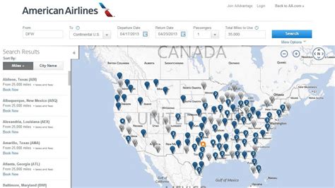 American Airlines Interactive Route Map