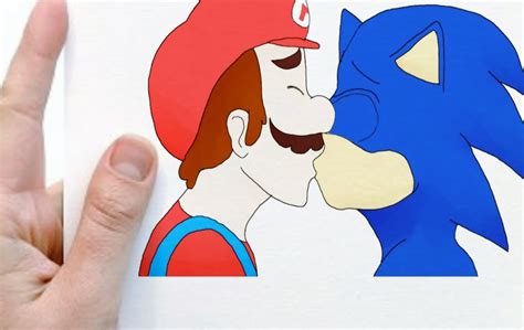 Mario And Sonic Kissing