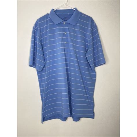 Jack Nicklaus Shirts Jack Nicklaus Performance Mens Golf Polo Shirt Blue With White Stripes