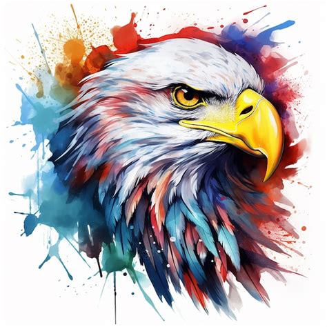 Watercolor Eagle Tattoo Design on Flat White | Premium AI-generated image