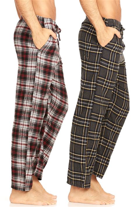 Mens Cotton Super Soft Flannel Plaid Pajama Pantslounge Bottoms With