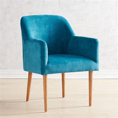 Markus Aqua Blue Velvet Armchair Dining Room Chairs Modern Velvet