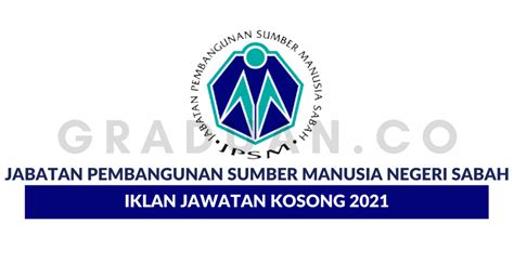 Permohonan Jawatan Kosong Jabatan Pembangunan Sumber Manusia Negeri