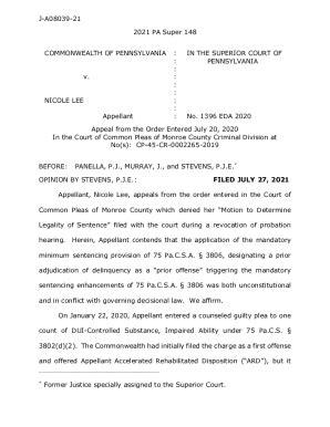 Fillable Online J A Commonwealth Of Pennsylvania In