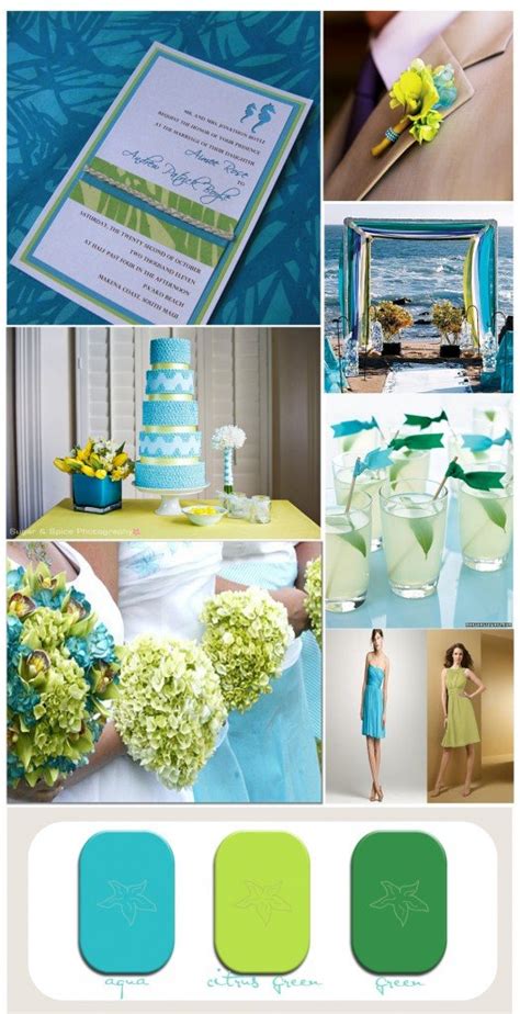 Blue Green Wedding Invitations