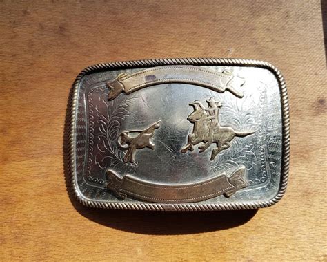 Vintage Belt Buckle Horse Rider Rodeo Buckles Nickel | Etsy | Vintage ...