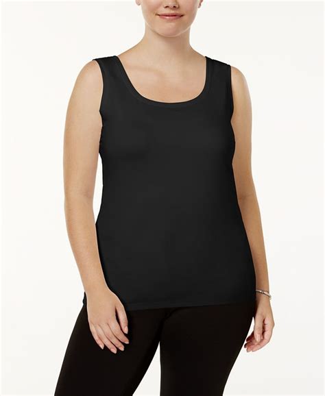 Alfani Plus Size Scoop Neck Basic Tank Created For Macys And Reviews Tops Plus Sizes Macys