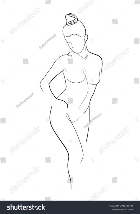 Continuous Line Naked Woman One Line Stock Vector Royalty Free Shutterstock