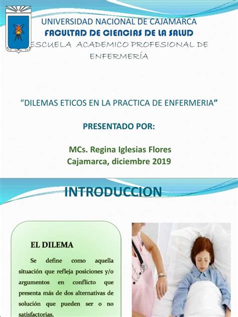 Dilemas Eticos en La Practica de Enfermeria PDF Enfermería Toma