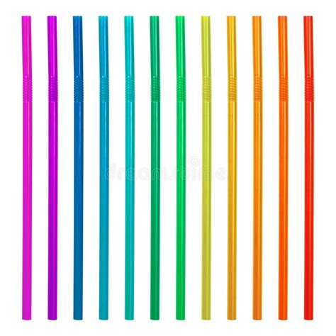 Colorful Drinking Straws Isolated On White Background Plastic Straws