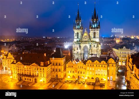 Prague Czech Republic Stare Mesto Medieval Square And Church Of Our