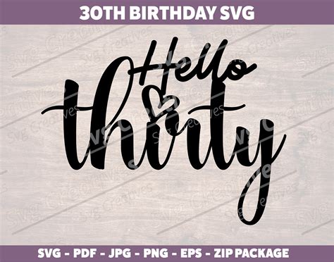 Hello Thirty Svg Png Pdf 30th Birthday Svg For Women Its My