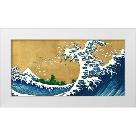 Hokusai X White Modern Wood Framed Museum Art Print Titled The Big