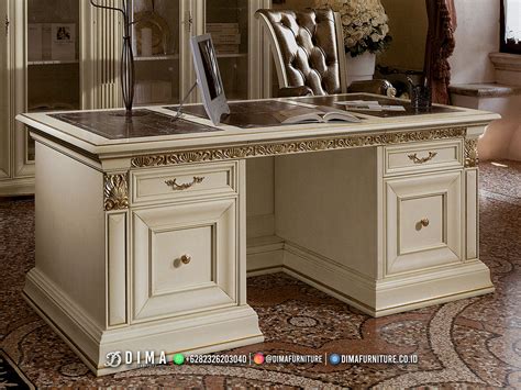 Meja Kantor Jati Luxury Mewah Dante Df Wa