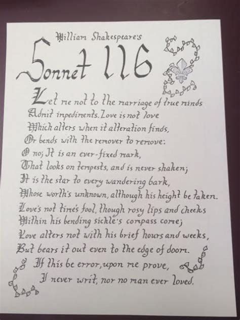 Sonnet 116 By William Shakespeare Etsy Sonnet 116 Sonnets William