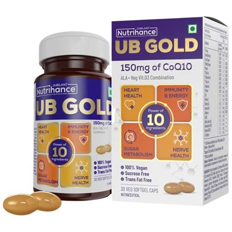 Buy JUBILANT Nutrihance UB Gold 150mg Of CoQ10 Softgel Capsules 100