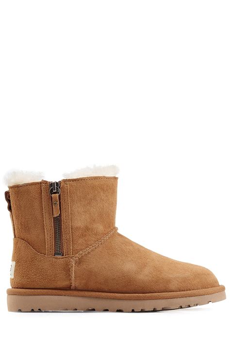 Lyst Ugg Classic Mini Zip Boots In Brown