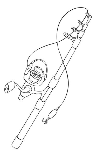 Diagram Of Spinning Rod And Baitcasting Rod Vector Illustration Stock