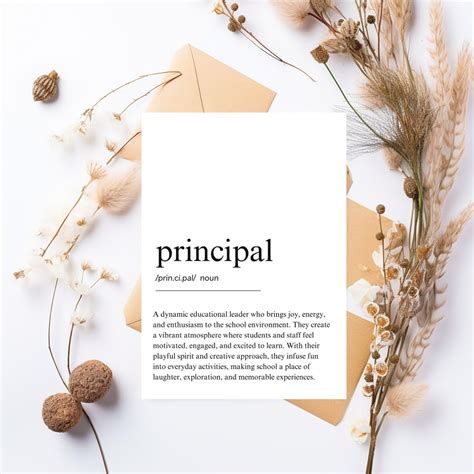 Principal Definition Printable Card School Principal T Principal Thank You T Principal