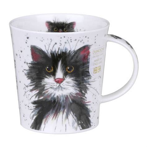 Dunoon Catter Splatter Black White Lomond Shape Mug Great British