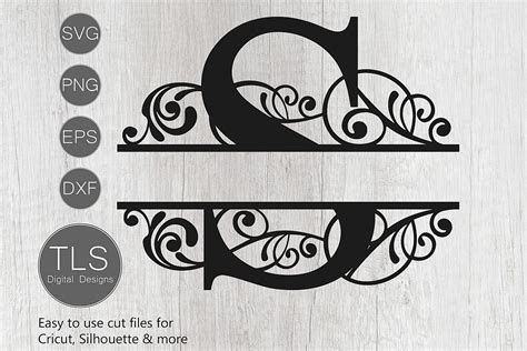 Split Monogram Letter S SVG, Letter S Monogram SVG, Letter