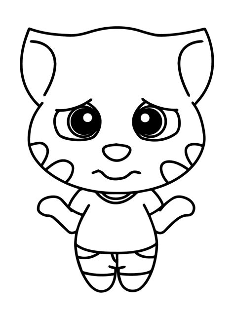 P Ginas Para Colorear De Talking Tom Coloringpagesonly