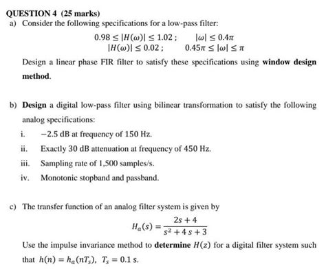 Solved Question 4 25 Marks A Consider The Following