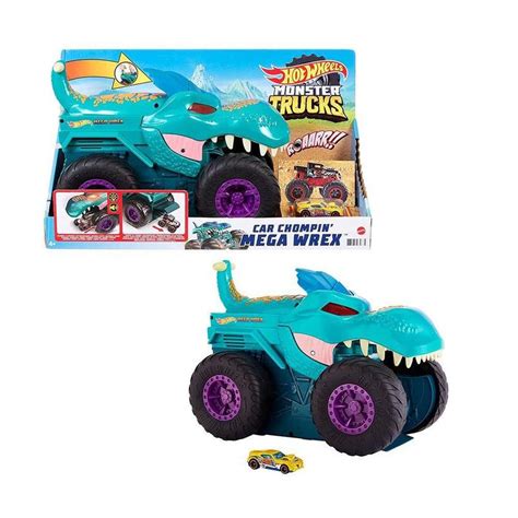 Caminhão Hot Wheels Monster Trucks Mega Wrex Devorador de Carros Mattel Caminhões