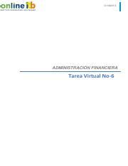 Tarea Virtual No 6 Administracion Financiera Pdf Unidad 4