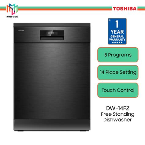 Toshiba DW 14F2 BS MY Free Standing Dishwasher UV LED Anti Bacterial