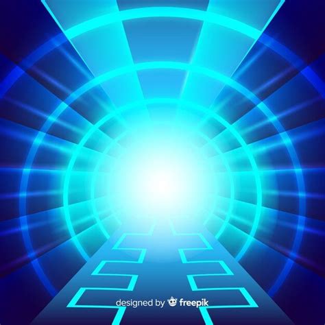 Free Vector Abstract Technological Light Tunnel Background In 2024