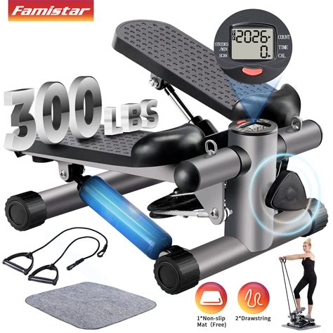 Famistar Mini Stair Steppers Machine For Exercise At Home With Resistance Bands 300lb Capacity