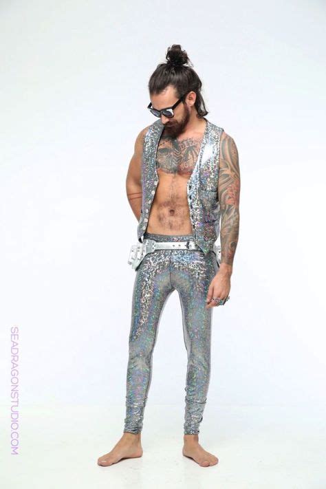 Mens Rave Holographic Vest Burning Man Costumes Steampunk Mens Outfit