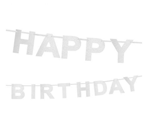 Letterslinger Happy Birthday Zilver Partycorner Nl