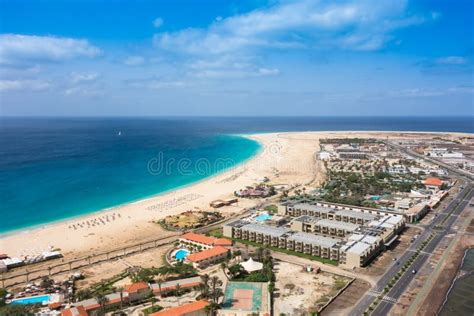 Vista Aerea Della Spiaggia Di Santa Maria Nellisola Capo Verde Cabo