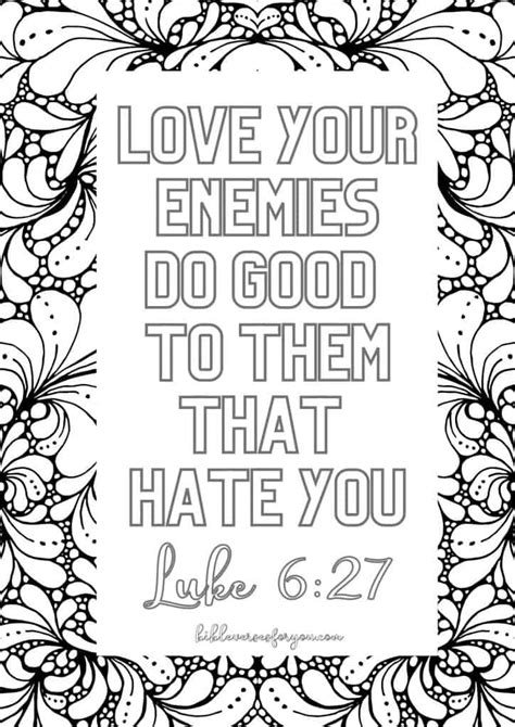 Love Your Enemies Matthew Coloring Page Coloring Pages