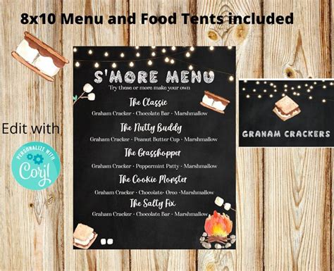 Smores Bar Kit Smores Bar Sign Smores Labels Etsy In 2021