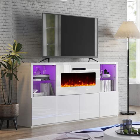 Elegant White Fireplace TV Stands - Amerlife