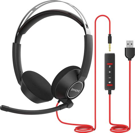 Binnune Wired Headphone With Microphone For Pc Tablets Computers