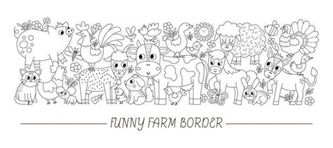 Farm Animals Border Vector Art, Icons, and Graphics for Free Download