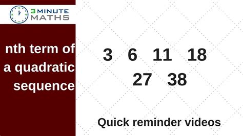 Nth Term Of A Quadratic Sequence The Easy Way Gcse Level Youtube