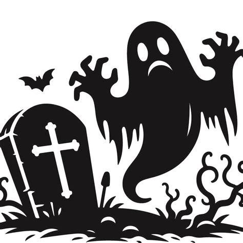 Archivo Vectorial Svg En Blanco Y Negro De Ghost Grave Ghost Gratuito