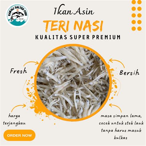 Jual Ikan Asin Teri Nasi Putih Bersih Kering 1kg Murah Shopee Indonesia