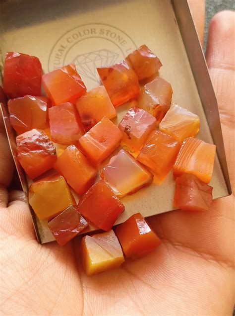 10 Piece Raw Carnelian Crystal Natural Carnelian Stone Etsy