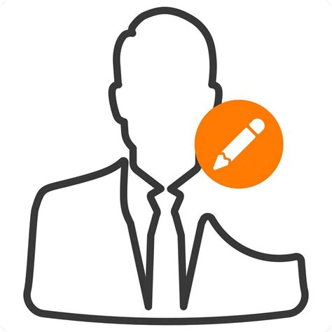 edit profile icon concept  orange color  vector art  vecteezy